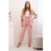Dámsky nohavicový komplet Tutora púdrová ružová– elegantný komplet do práce aj na svadbu