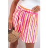 Pruhované dámske kraťasy Veron oranžová-pohodlné letné šortky s pruhmi a štýlom