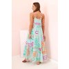 Dámske dlhé letné šaty na ramienka Itara baby modrá (Veľkosť L/XL)