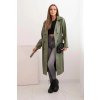 pol pl Trencz damski z ekoskory z paskiem i kolnierzem khaki 34110 1 11zon