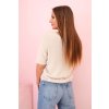 pol pl Sweter damski z miekkiego wlosia z dekoltem V krotki rekaw bezowy 34453 3 11zon