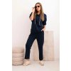 pol pl Komplet damska maselkowy bluza z kapturem i spodniami z paskiem granatowy 34062 1 11zon
