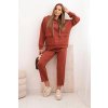pol pl Komplet damska maselkowy bluza z kapturem i spodniami z paskiem rudy 34065 1 11zon