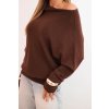 pol pl Sweter damski wiskozowy asymetryczny typu nietoperz czekoladowy 34539 3 11zon