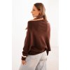 pol pl Sweter damski wiskozowy asymetryczny typu nietoperz czekoladowy 34539 2 11zon