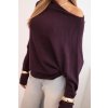 pol pl Sweter damski wiskozowy asymetryczny typu nietoperz ciemny fioletowy 34542 4 11zon