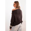 pol pl Sweter damski wiskozowy asymetryczny typu nietoperz brazowy 34545 1 11zon