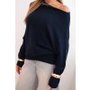 pol pl Sweter damski wiskozowy asymetryczny typu nietoperz granatowy 34548 4 11zon