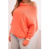 pol pl Sweter damski wiskozowy asymetryczny typu nietoperz lososiowy 34549 3 11zon