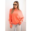 dámsky sveter Agnes lososový-oversize pulover v asymetricom strihu