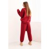 pol pl Komplet damski maselkowy z luzna bluza i spodniami z napisem LOVE bordowy 34423 3 11zon