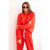 pol pl Komplet damski maselkowy z luzna bluza i spodniami z napisem LOVE czerwony 34429 1 11zon