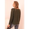 pol pl Sweter damska z wiskoza z dekoltem w serek ciemny khaki 34270 2 11zon