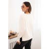 pol pl Sweter damski wiskozowy z dlugim rekawem i rozcieciem po bokach ecru 35186 2 11zon