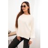 dámsky sveter Ruben biely- štýlový pletený sveter