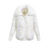 dámska zimná bunda s kapucňou Amira biela- elegantná bunda na zimu s kožušinou
