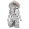 dámska dlhá zimná bunda s kapucňou Patrícia biela- elegantná bunda na zimu