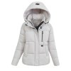 dámska krátka zimná bunda s kapucňou Klára biela- štýlová bunda na zimu