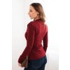pol pl Bluzka damska z wiskozy z marszczeniem i ozdobna klamra bordowa 35639 2 11zon