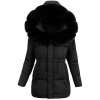 Dámska zimná bunda s kapucňou Hortenzia čierna- elegantná krátka bunda na zimu