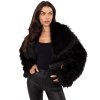 Dámska kožušinová bunda Rozana čierna (Farba čierna, Veľkosť univerzálna)