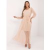 dámske elegantné šaty Rowen béžové- áčkové spoločenské šaty