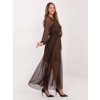 Dámske elegantné šaty Rowen hnedé (Farba hnedá, Veľkosť univerzálna)