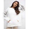 dámska mikina bez kapucne Ornament biela- štýlová oversize mikina s potlačou