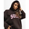 dámska mikina s potlačou Soho hnedá- oversize mikina s kapucňou