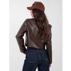 Dámska kožená bunda Fatim hnedá (Farba tmavá hnedá, Veľkosť univerzálna)