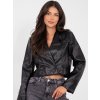 Dámska kožená bunda Fatim čierna (Farba čierna, Veľkosť univerzálna)