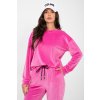 Dámska velúrová tepláková súprava Donia ružová (Farba tmavá ružová, Veľkosť S/M)