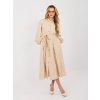 Dámske košeľové šaty Cula béžové (Farba béžová, Veľkosť S/M)