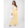 Dámske elegantný nohavice Elison žlté (Farba bledá žltá, Veľkosť univerzálna)