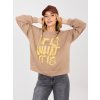 Dámska mikina What béžová (Farba tmavá béžová, Veľkosť univerzálna)