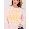 Dámska mikina What ružová (Farba bledá ružová, Veľkosť univerzálna)