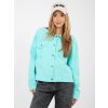 Dámska rifľová bunda Klasa tyrkysová (Farba tyrkysová, Veľkosť univerzálna)