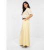 Široké elegantné nohavice Karoll bledo žlté (Farba bledá žltá, Veľkosť univerzálna)