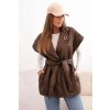 Dámska prešívaná vesta Cenia hnedá- štýlová zateplená vesta na jar a jeseň