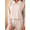 pol pl Komplet damski maselko bluza z kolnierzykiem i proste spodnie bezowy 38249 4 11zon