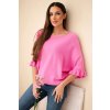 Dámsky sveter s krátkym rukávom Uršula bleružový- štýlový pulover s netopierými rukávmi