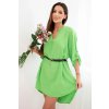 Dámske košeľové šaty Stela zelené- elegantné mini šaty do práce aj na oslavu