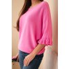 pol pl Sweter damski typu nietoperz z okraglym dekoltem rozowy 38360 4 11zon