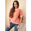 dámsky sveter s krátkym rukávom Ciril oranžový- štýlový pulóver na každý deň