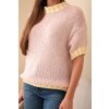 pol pl Sweter damski z krotkim rekawem i kontrastowym sciagaczem ciemno pudrowy roz 38354 4 11zon