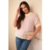 dámsky sveter s krátkym rukávom Ciril pudrový- štýlový pulóver na každý deň