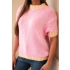 pol pl Sweter damski z krotkim rekawem i kontrastowym sciagaczem jasno rozowy 38352 4 11zon
