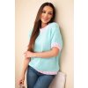 dámsky sveter s krátkym rukávom Ciril tyrkysový- štýlový pulóver na každý deň