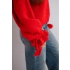pol pl Sweter damski z dodatkiem moheru z grubym splotem i ozdobnymi rekawami czerwony 37164 4 11zon