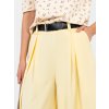 Široké elegantné nohavice Karoll bledo žlté (Farba bledá žltá, Veľkosť univerzálna)